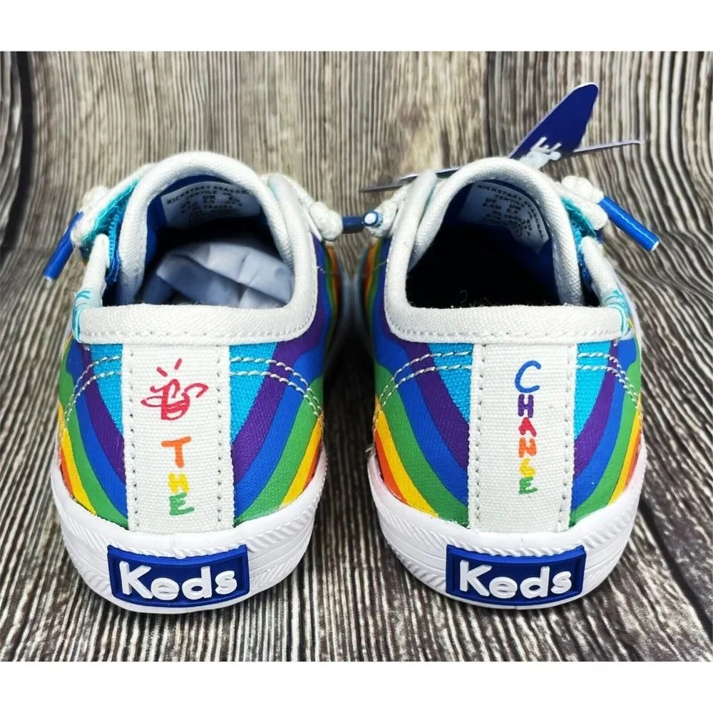 NEW Keds Girls Kids Toddler Rainbow Pride B The Change Faux Tie Shoes Size 6.5 M